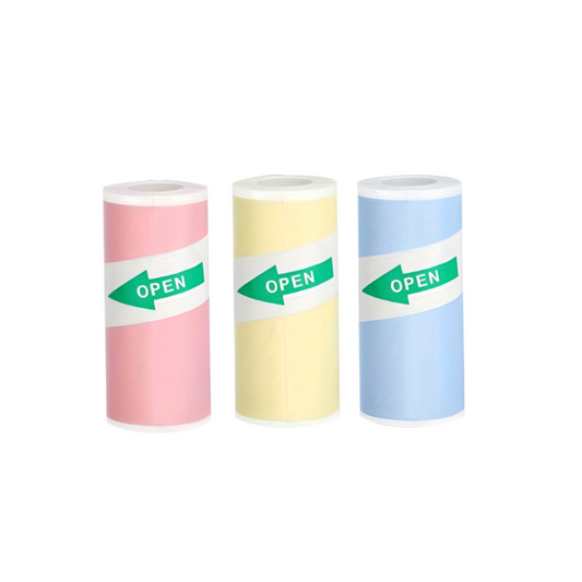 Set 5 role de hârtie termică colorată - Autoadezivă, 57 x 26 mm