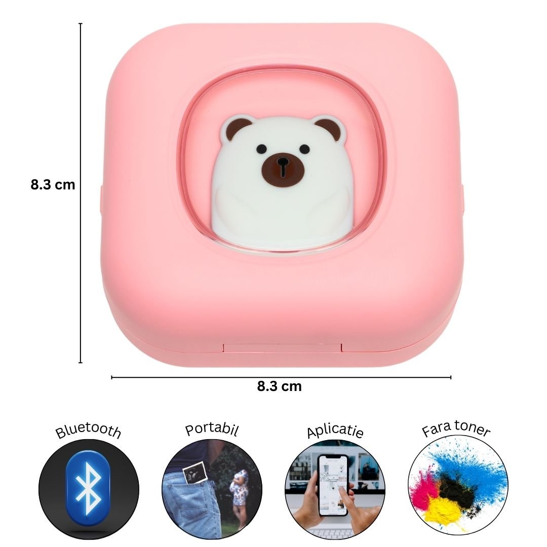 Mini imprimanta portabila MX3U, ROZ - ealmeu.ro